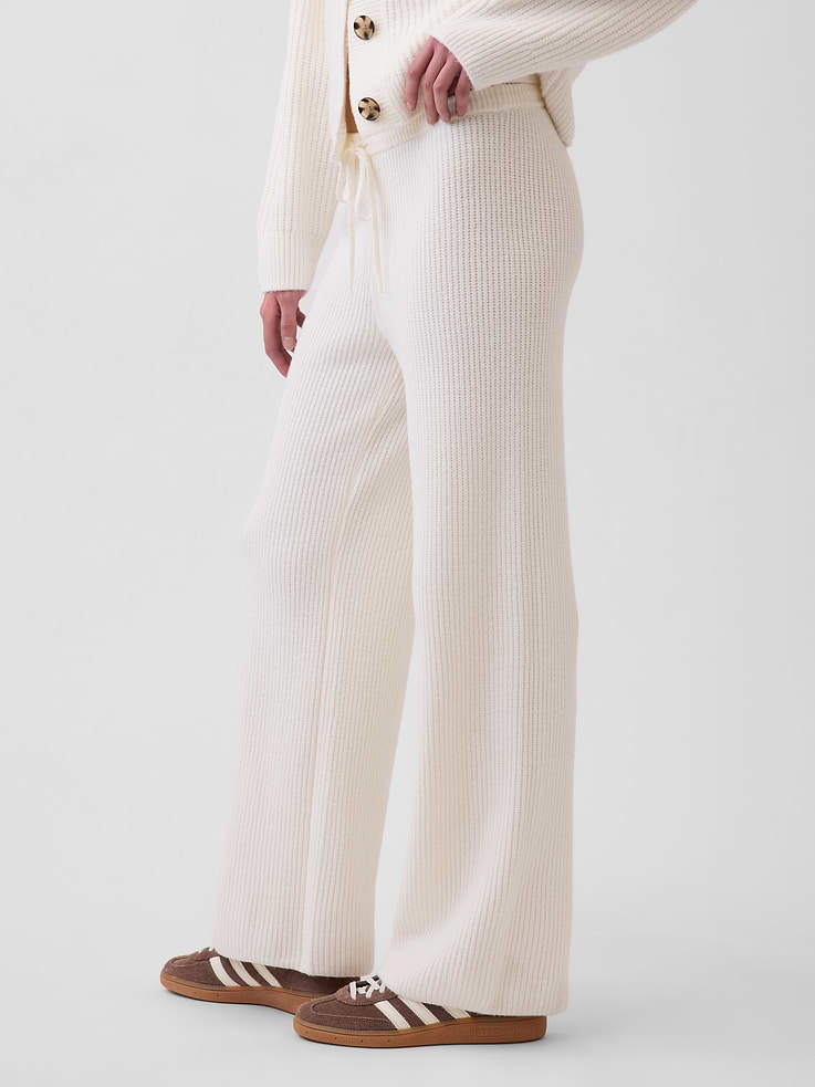 Image number 3 showing, CashSoft Shaker-Stitch Sweater Pants