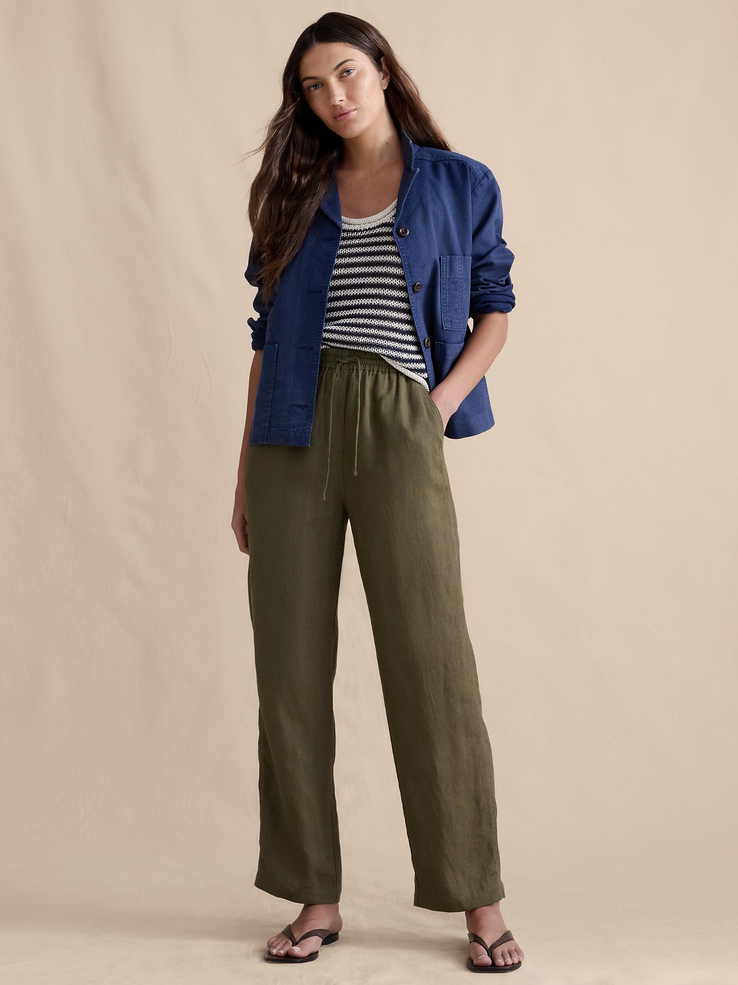 Image number 5 showing, The Getaway Straight-Leg Pull-On Pant in Linen
