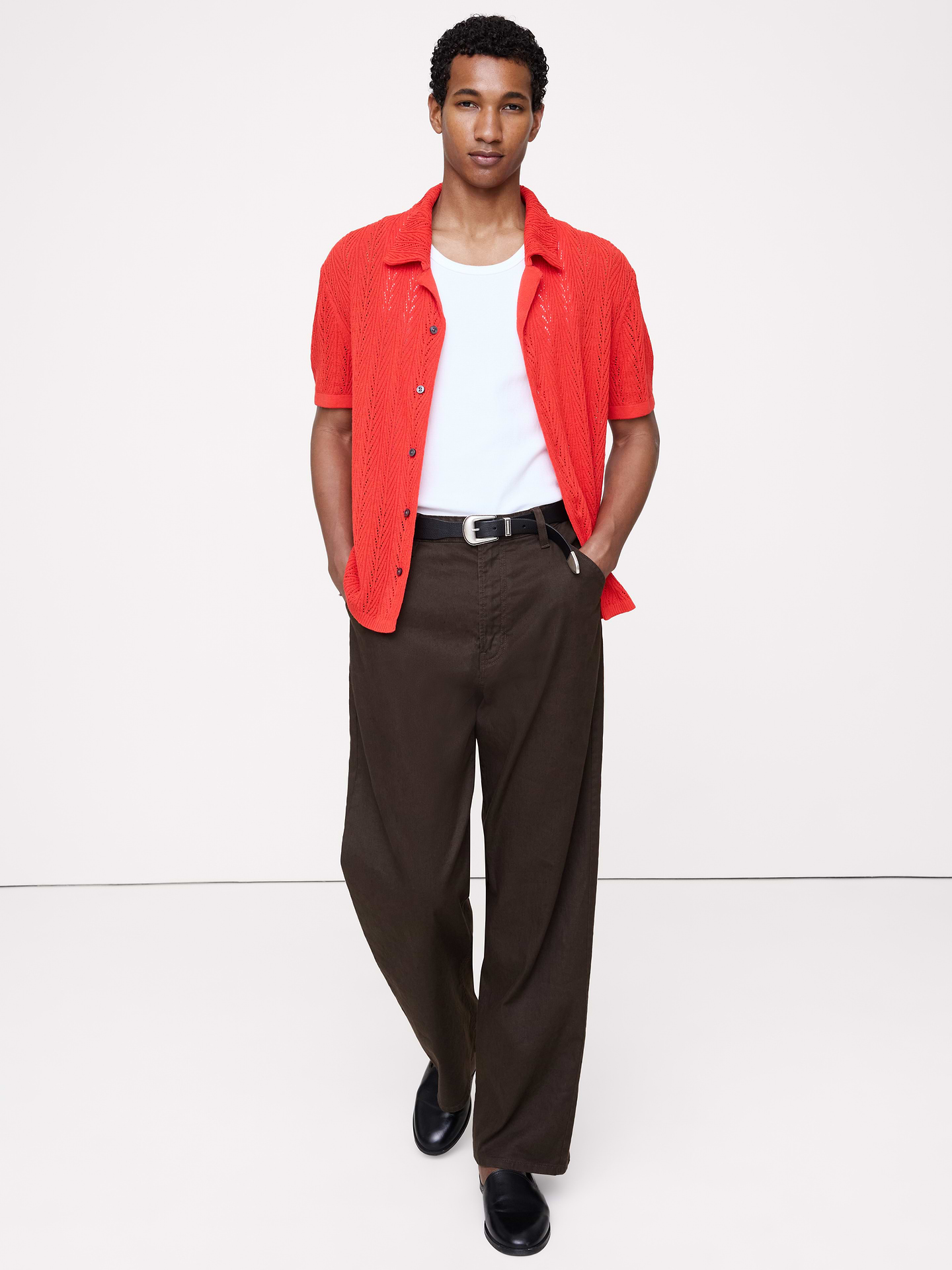 L'image numéro 1 présente Cardigan à col polo texturé