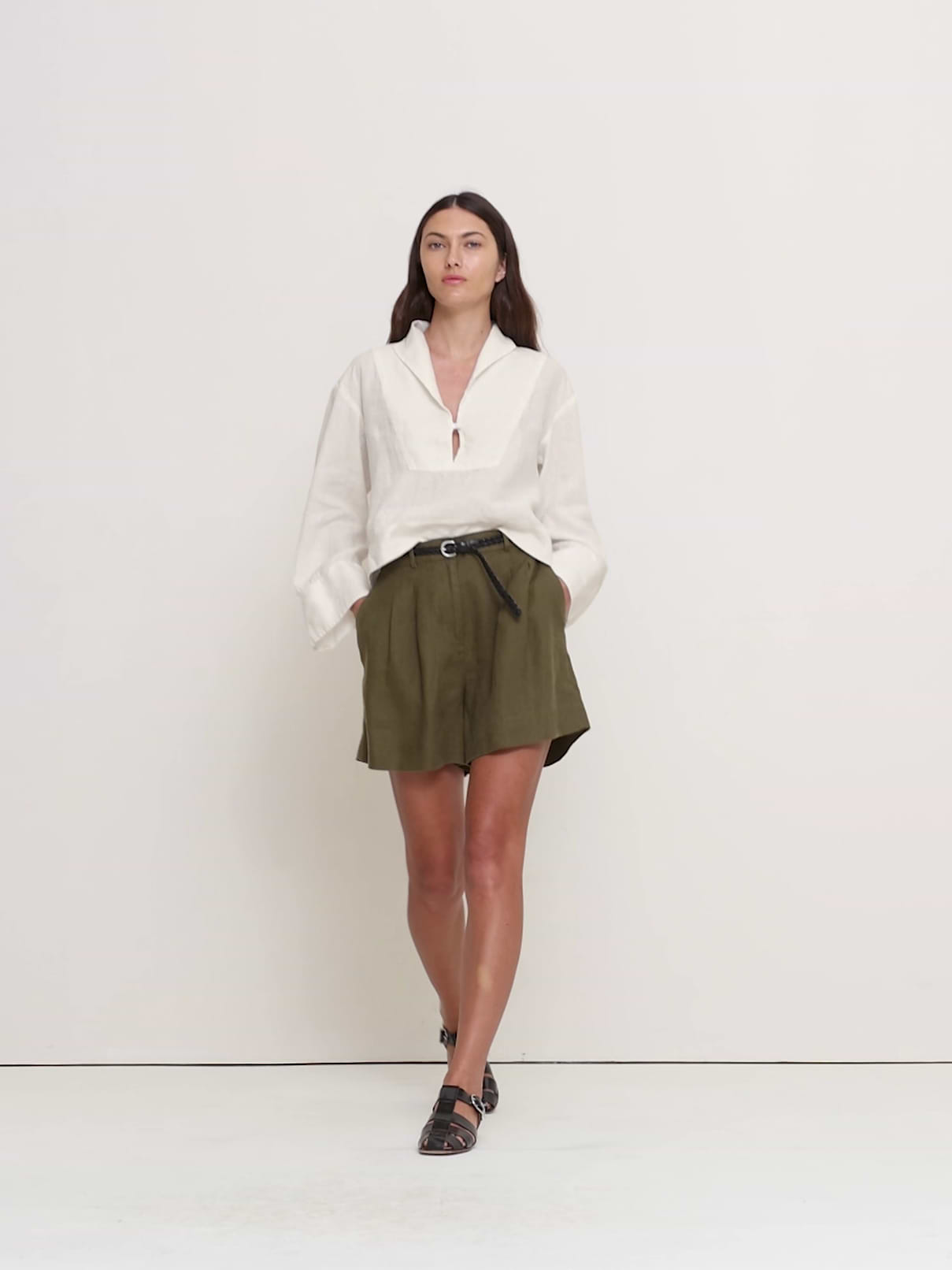 Linen Popover Top | Banana Republic