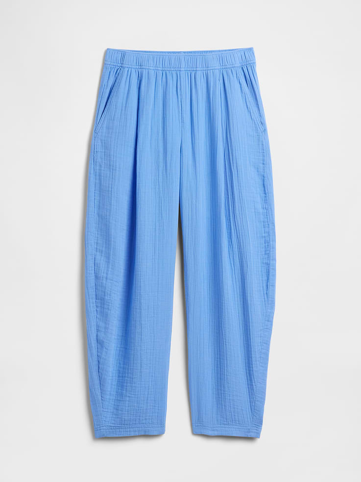 Image number 5 showing, Mid Rise Pull-On Barrel Gauze Pants