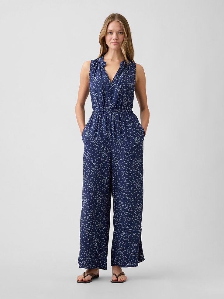 Image number 1 showing, Sleeveless Wide-Leg Jumpsuit