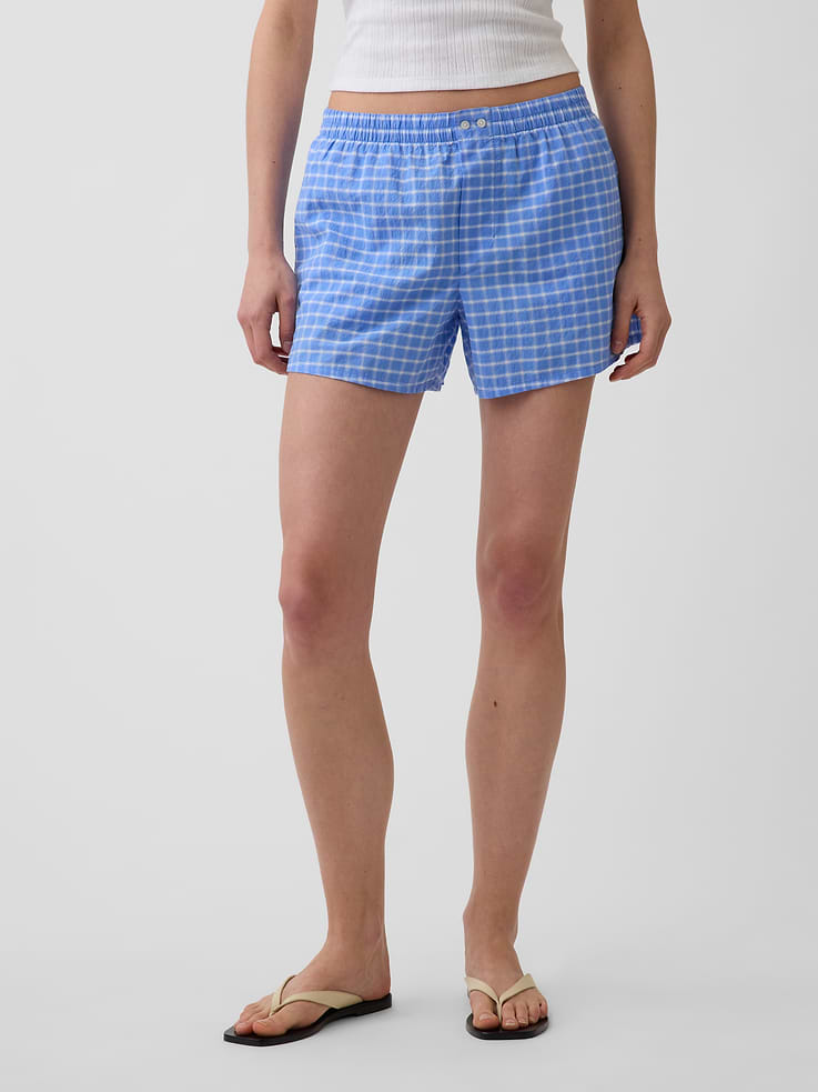 Image number 2 showing, 4" Seersucker Plaid Boxer Shorts