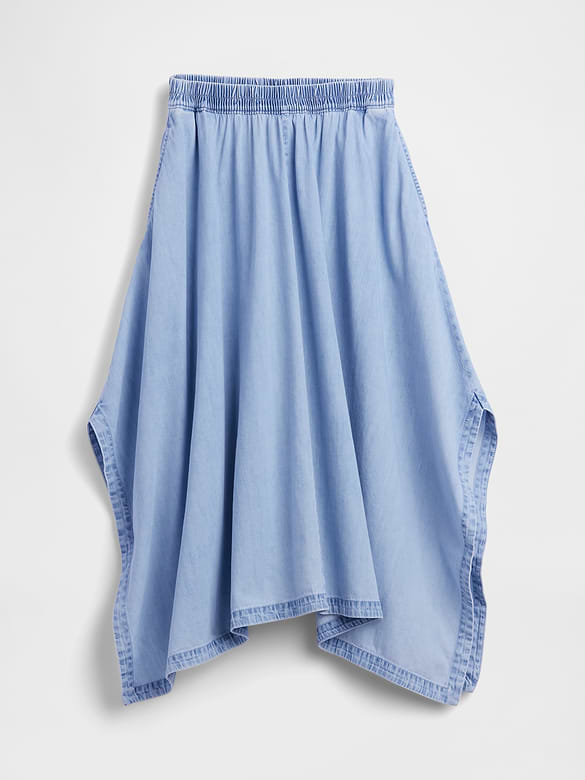 Denim Midi Handkerchief Skirt