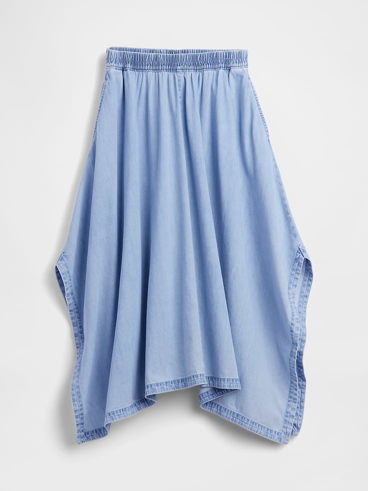 Image number 6 showing, Denim Midi Handkerchief Skirt