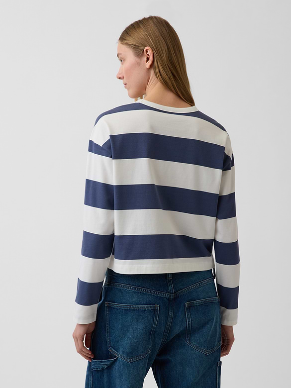 Knit Oversized Crop T-Shirt