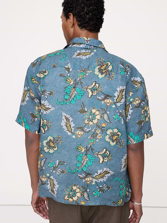 Standard-Fit Linen Resort Shirt