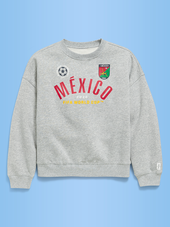 Chandail en conton ouaté long surdimensionné à imprimé Coupe du monde de la FIFA 26™, Mexique pour fille