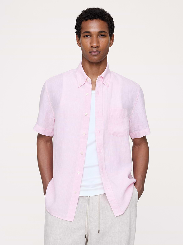 Standard-Fit Linen Short-Sleeve Shirt