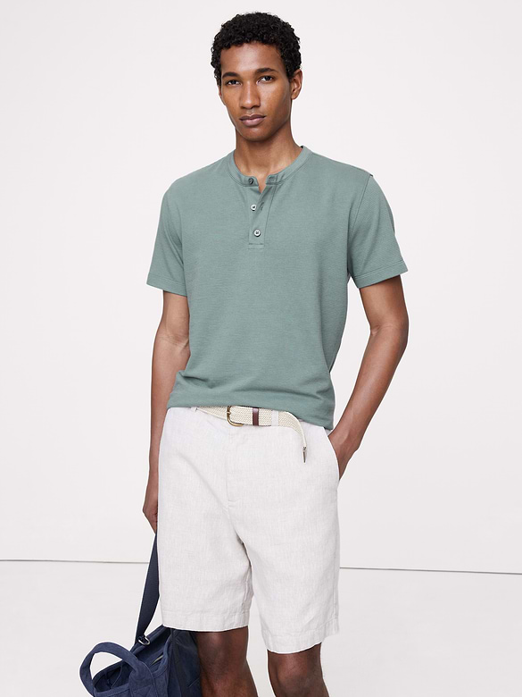Mesh Henley T-Shirt