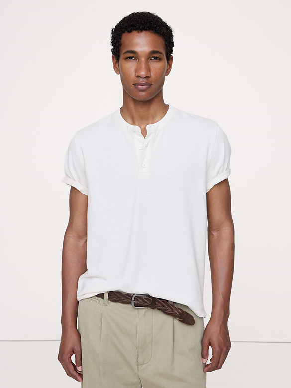Mesh Henley T-Shirt