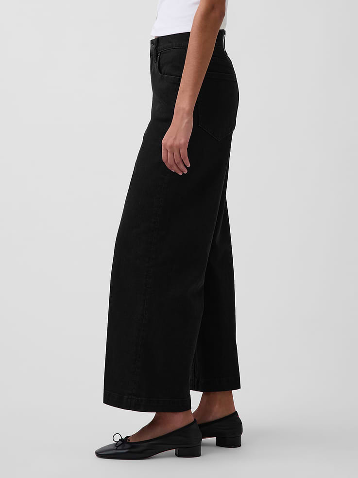 Image number 3 showing, High Rise Stride Wide-Leg Ankle Jeans