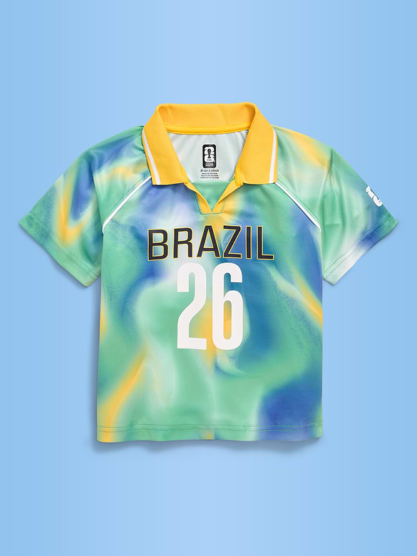 T-shirt à col en jersey Coupe du monde de la FIFA 26™, Brésil unisexe pour tout-petit