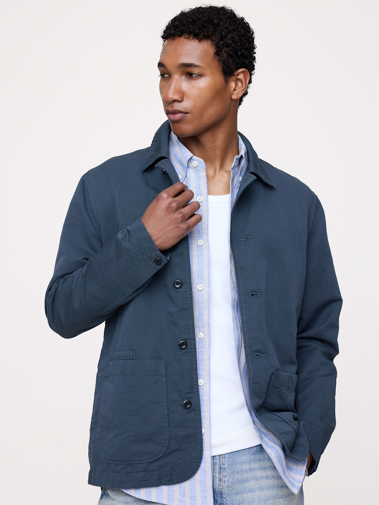 Italian Linen-Cotton Shirt Jacket | Banana Republic