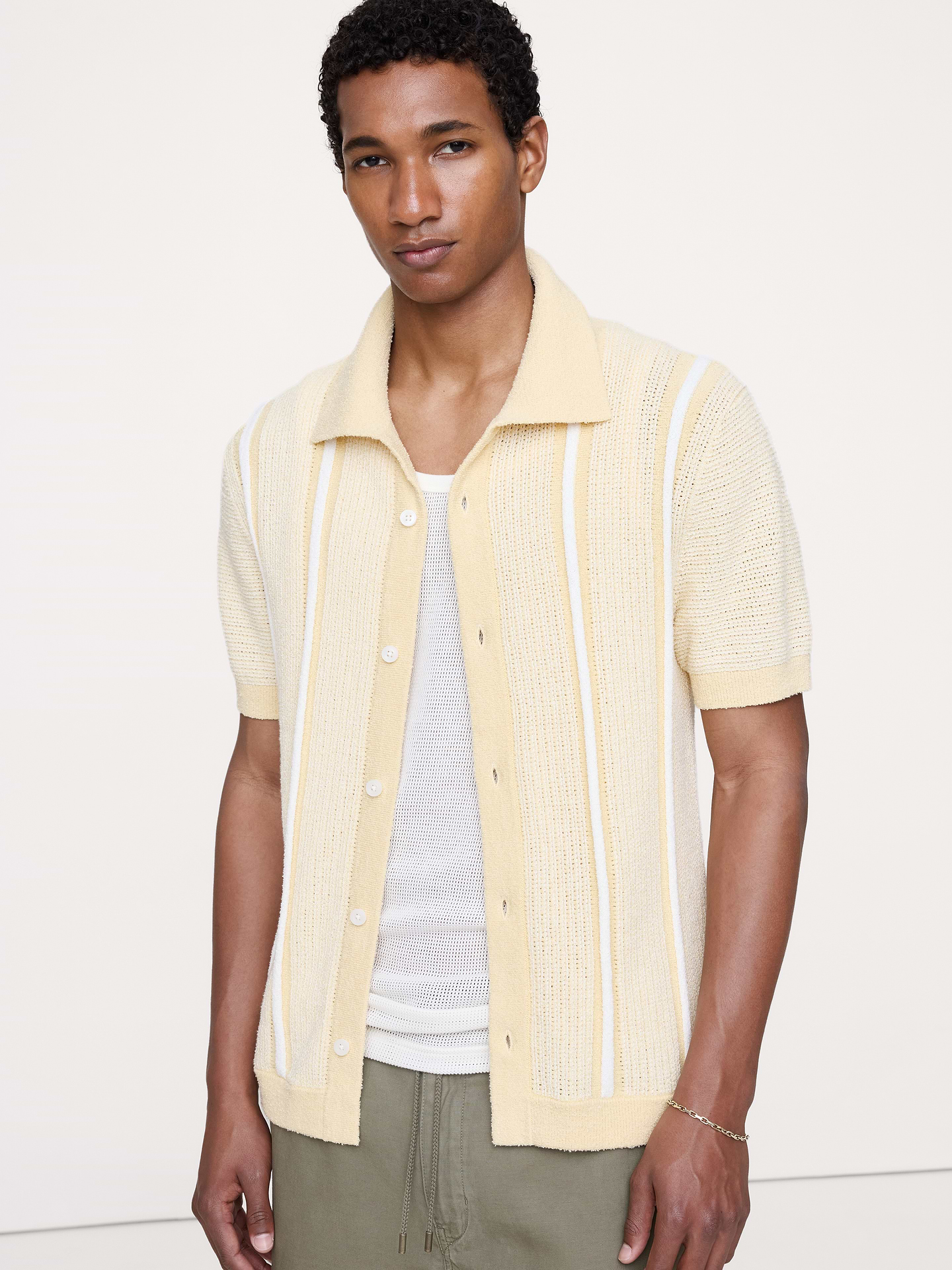 Image number 1 showing, Textured Stripe Sweater Polo