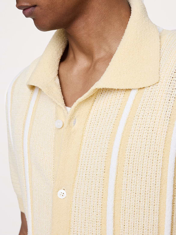 Textured Stripe Sweater Polo
