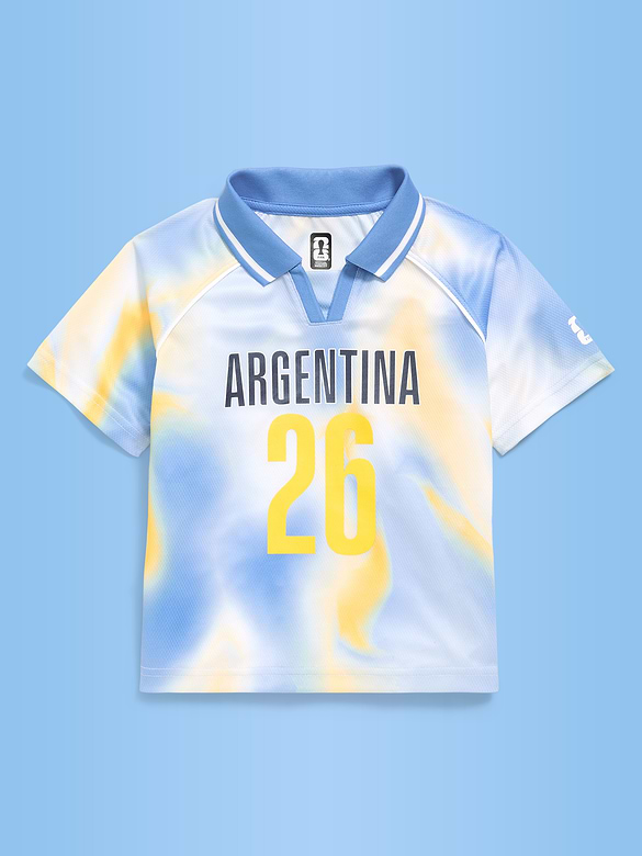 T-shirt à col en jersey Coupe du monde de la FIFA 26™, Argentine unisexe pour tout-petit
