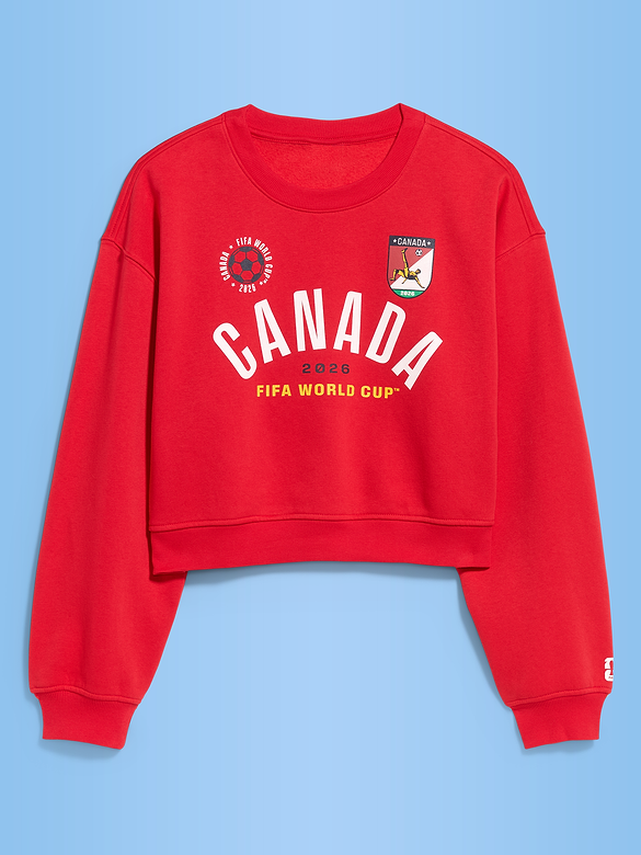 Chandail en coton ouaté surdimensionné à imprimé Coupe du Monde de la FIFA 26™, Canada pour femme