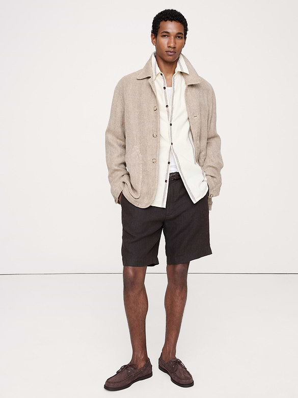 Relaxed-Fit Cotton-Linen Neps Shirt