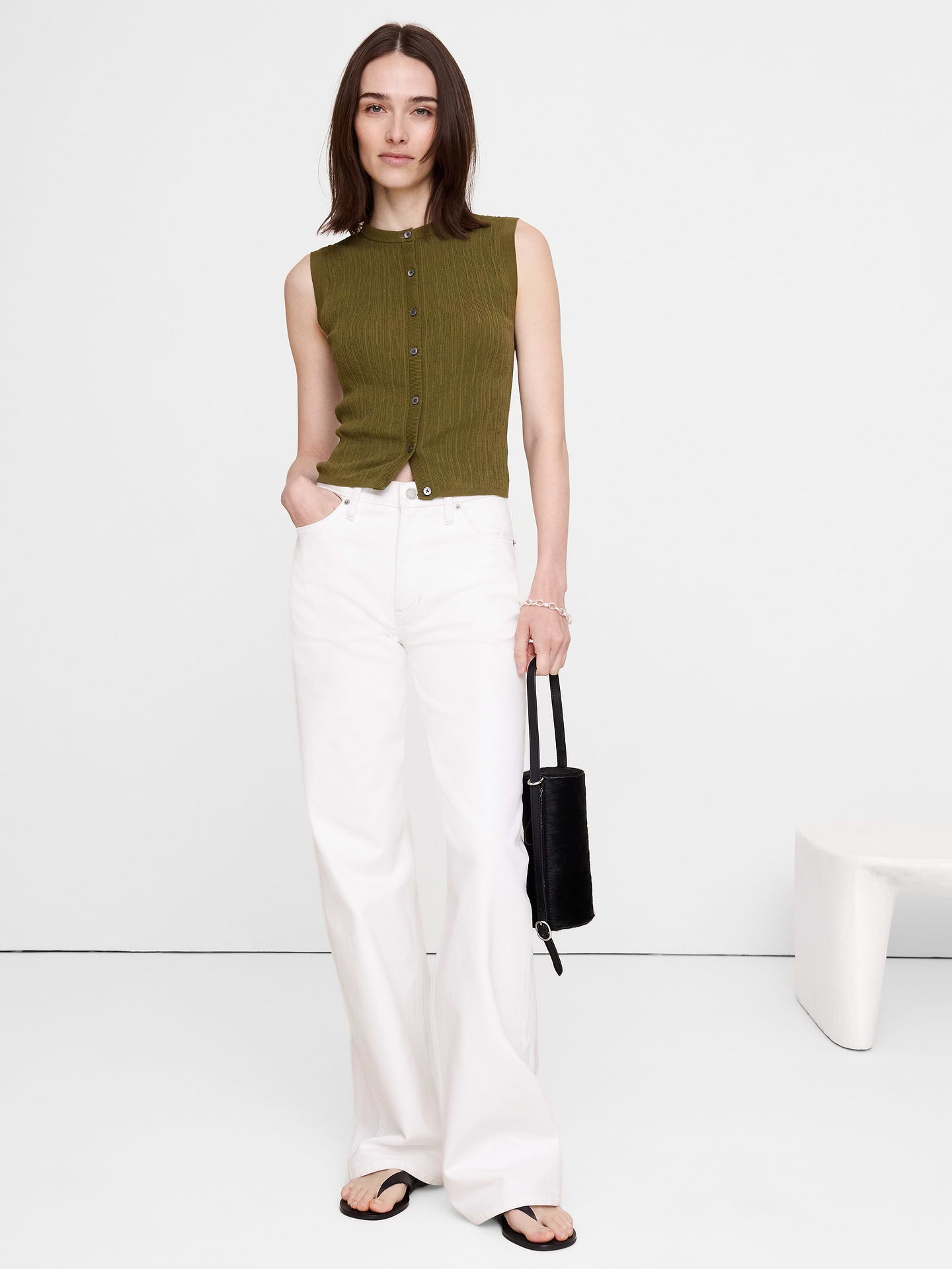 L'image numéro 1 présente Veste en tricot froissé
