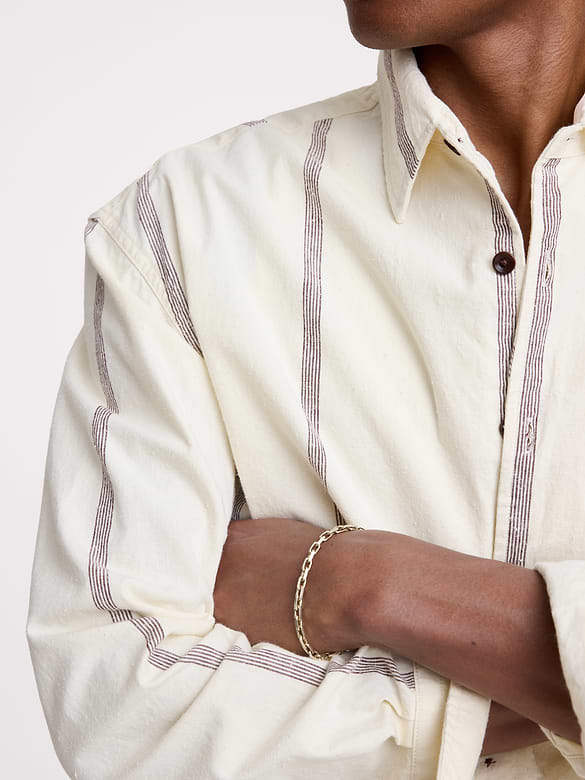 Relaxed-Fit Cotton-Linen Neps Shirt
