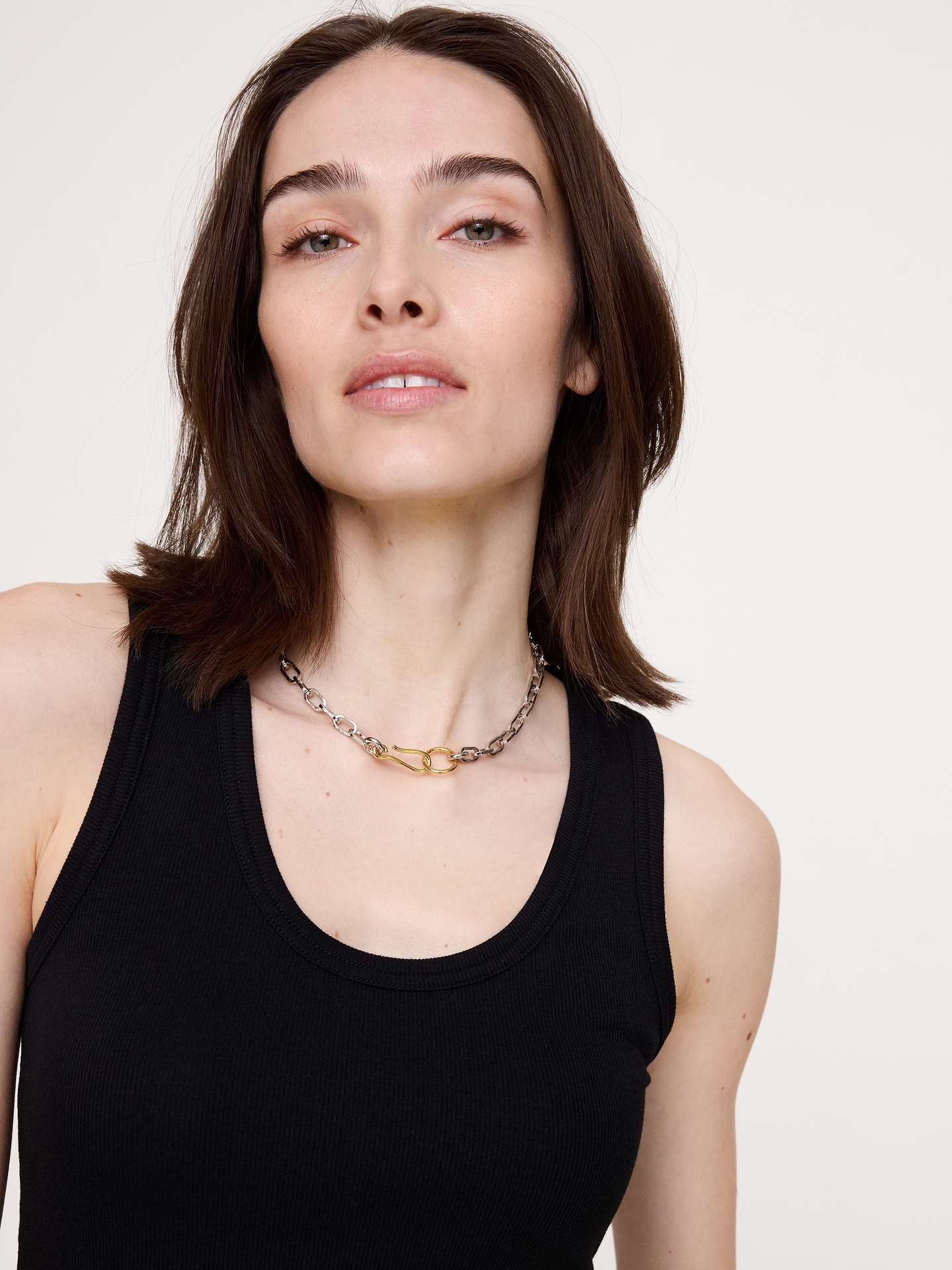 Image 2 of 3, Fara Two-Tone Necklace by Laura Lombardi