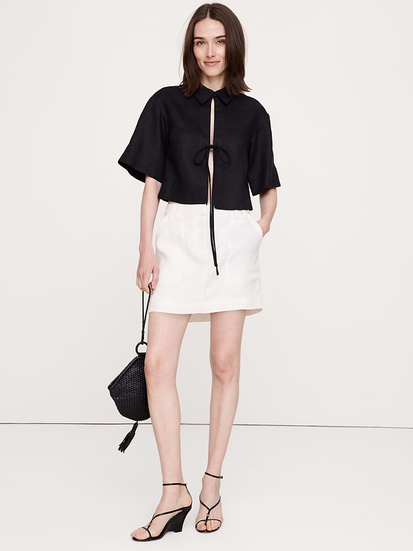 Jupe-short courte en lin