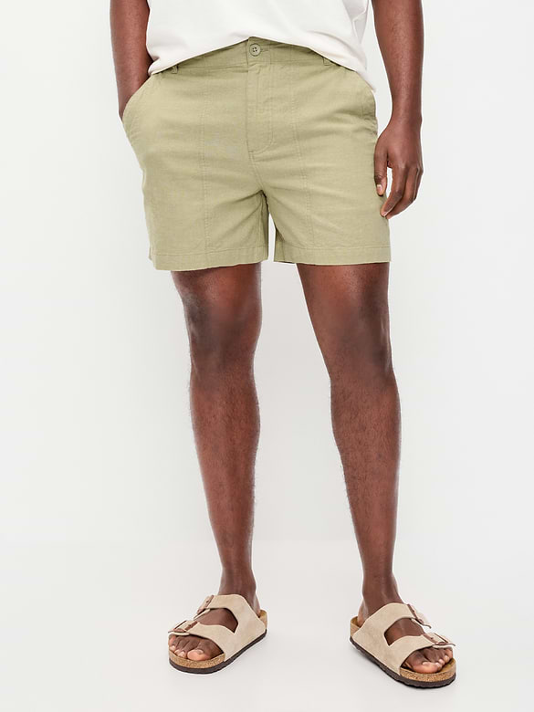 90's Loose Linen-Blend Shorts -- 5-inch inseam