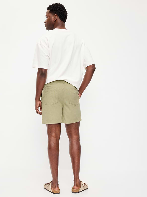 90's Loose Linen-Blend Shorts -- 5-inch inseam