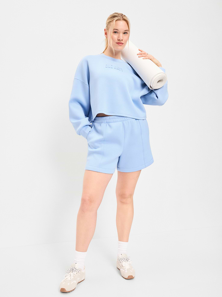 Image number 3 showing, High-Waisted Bounce Fleece Shorts -- 5-inch inseam