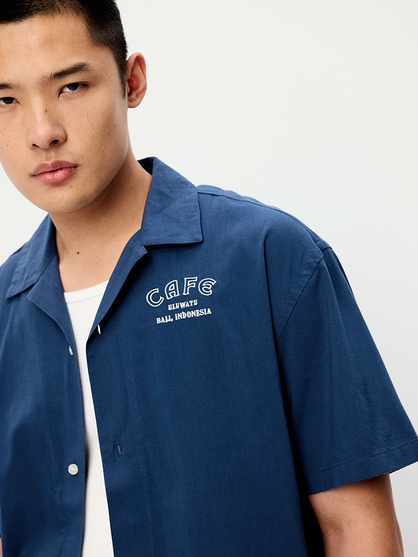 Chemise épaisse à manches courtes et à motif