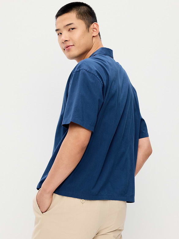 Chemise épaisse à manches courtes et à motif