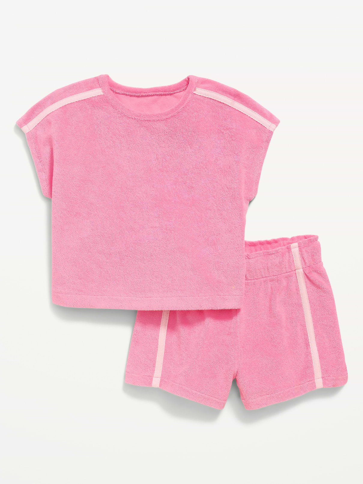 L'image numéro 2 présente Ensemble avec short et haut à manches courtes en jersey bouclette pour toute-petite