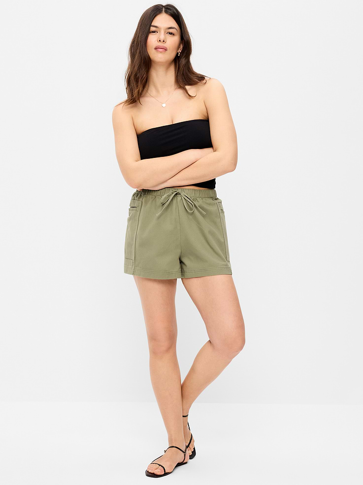 Image number 4 showing, High-Waisted Pull-On Utility Shorts