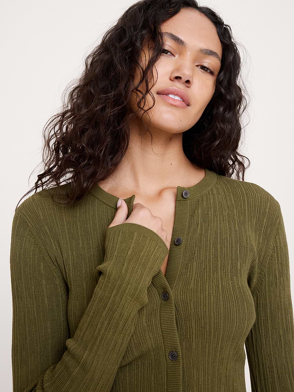 Crinkle Knit Cropped Cardigan