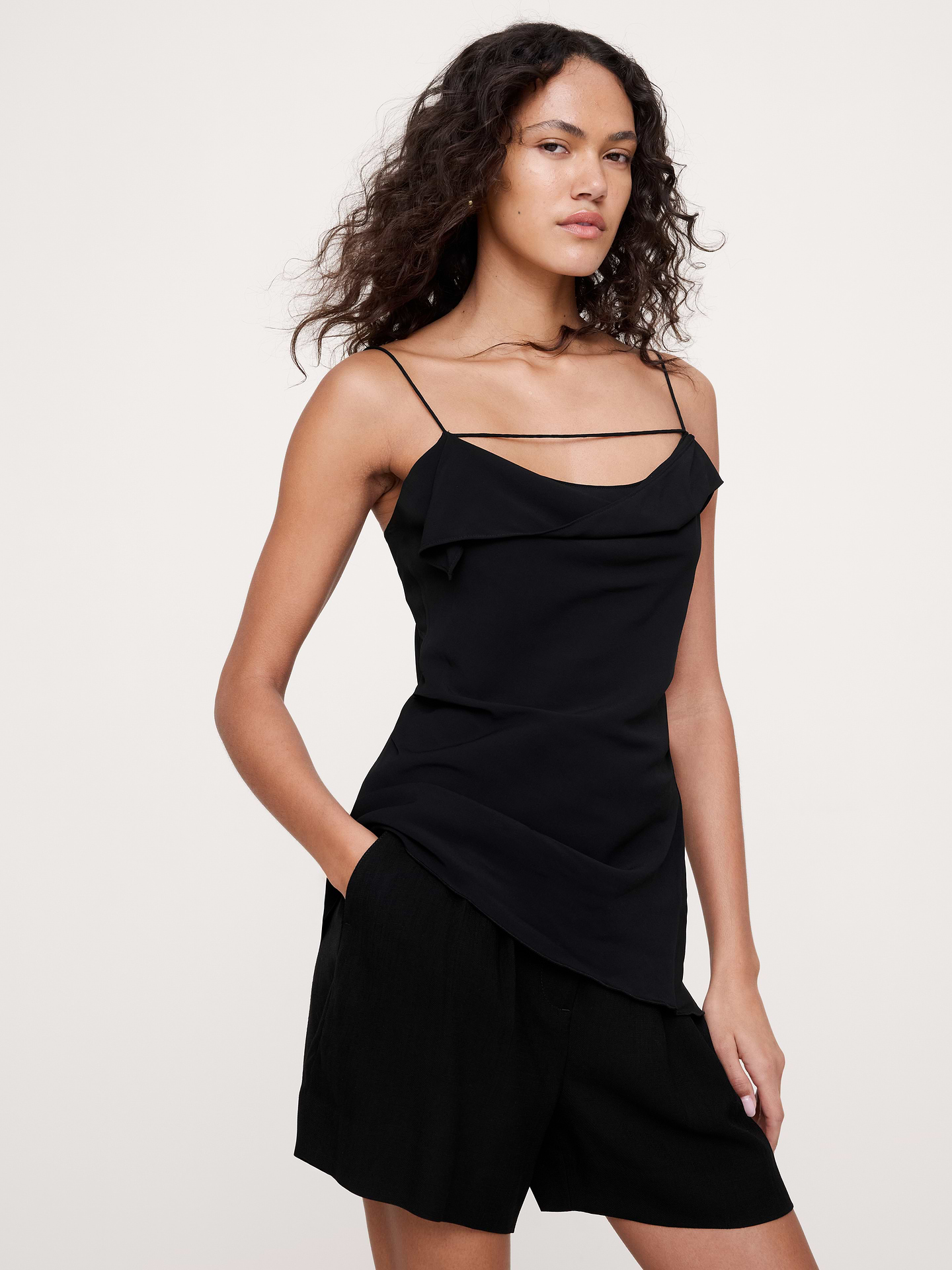 Image number 6 showing, Georgette Cowl-Neck Tank