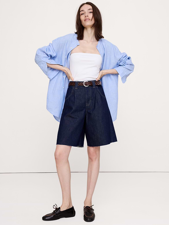 Low-Rise Denim Bermuda Short