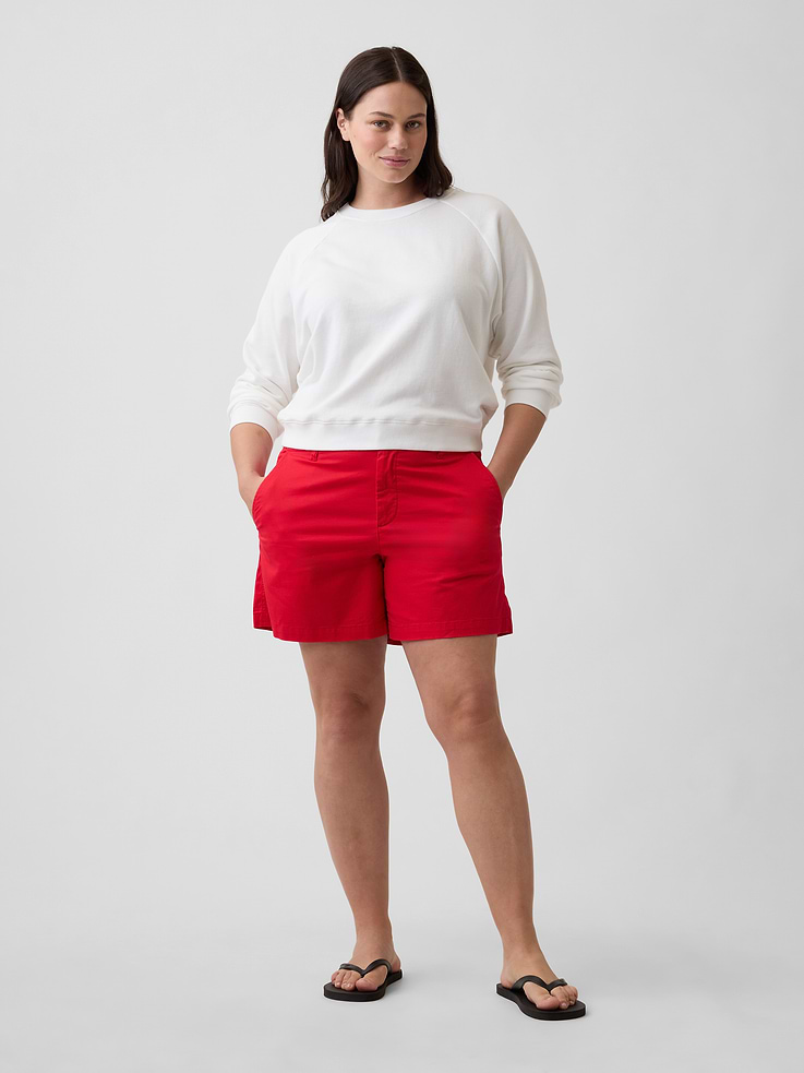 Image 5 of 7, 5" Mid Rise Downtown Khaki Shorts