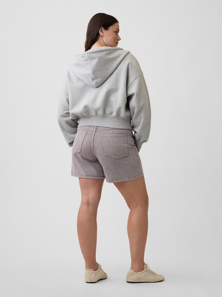 Image 6 of 7, Drawstring Denim Midi Shorts