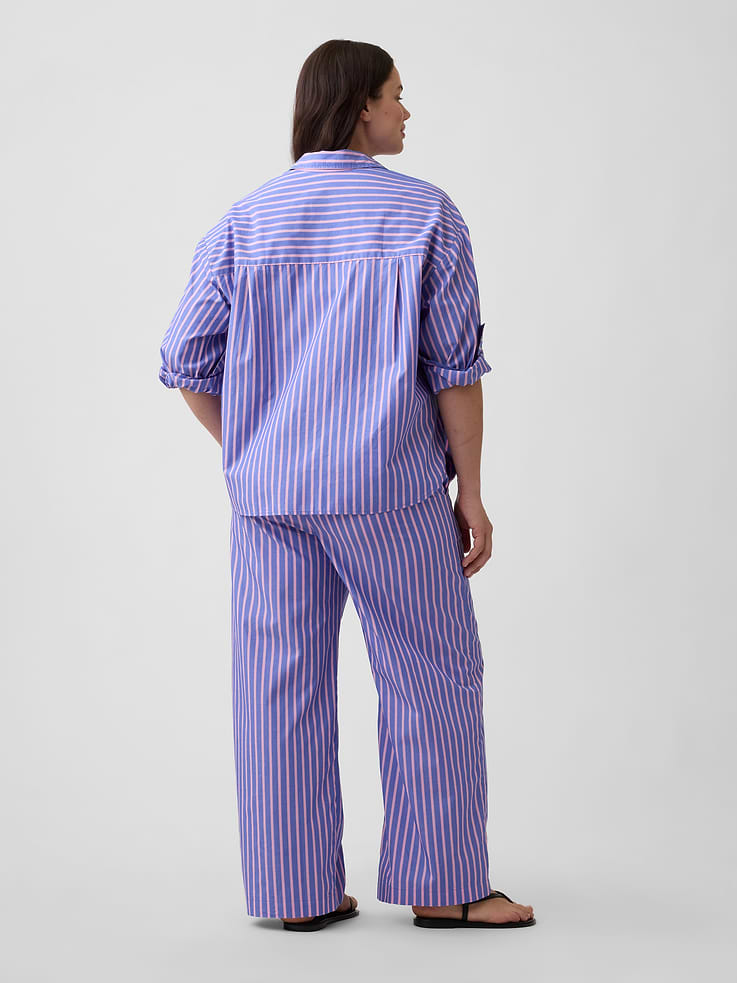 Image 6 of 7, Mid Rise Pull-On Stripe Poplin Pants
