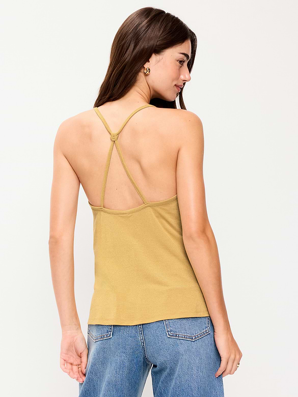 Camisole trapèze scintillante à bretelles au dos