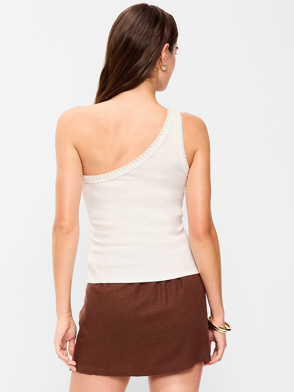 Camisole monobretelle côtelée
