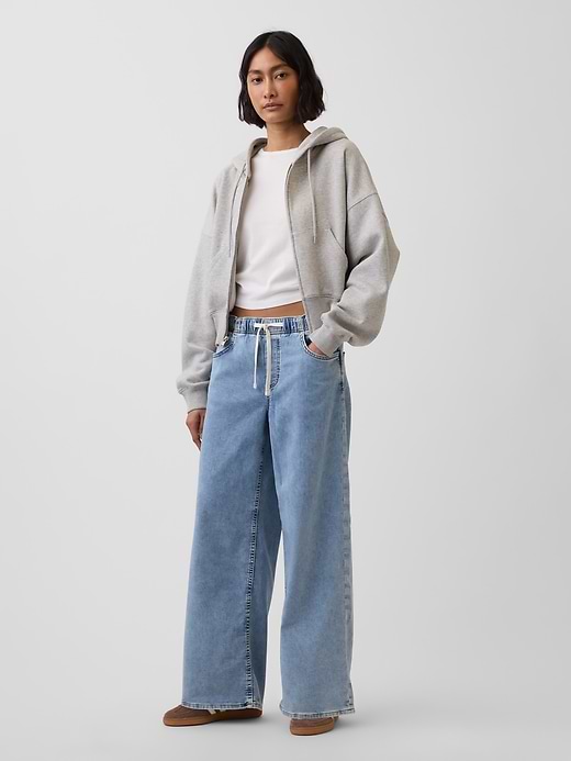 Mid Rise Knit Easy Baggy Jeans - Light indigo by Gap