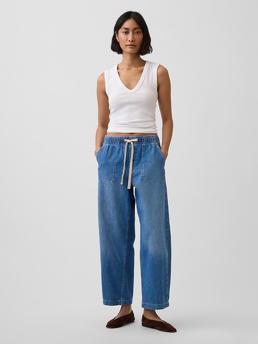 High Rise Easy Barrel Jeans - Medium indigo by Gap