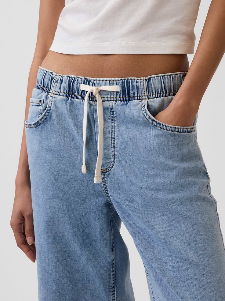 Image number 8 showing, Mid Rise Knit Easy Baggy Jeans