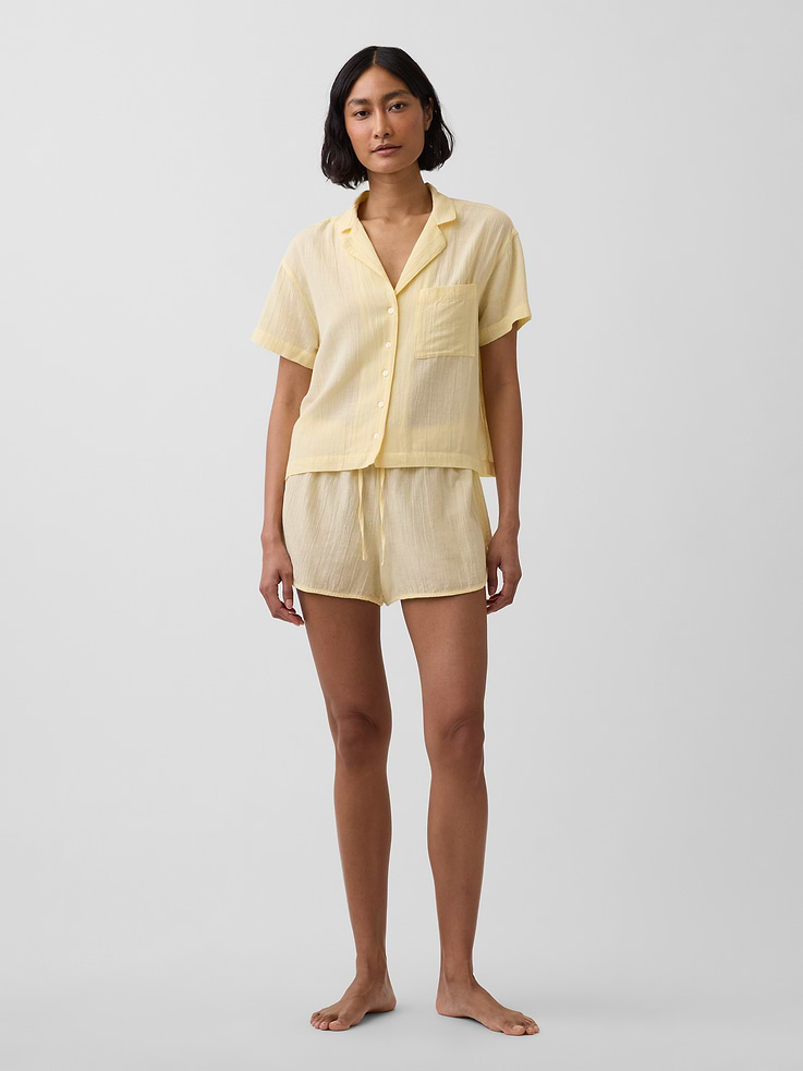 Image number 2 showing, Crinkle Gauze Oversized PJ Shirt