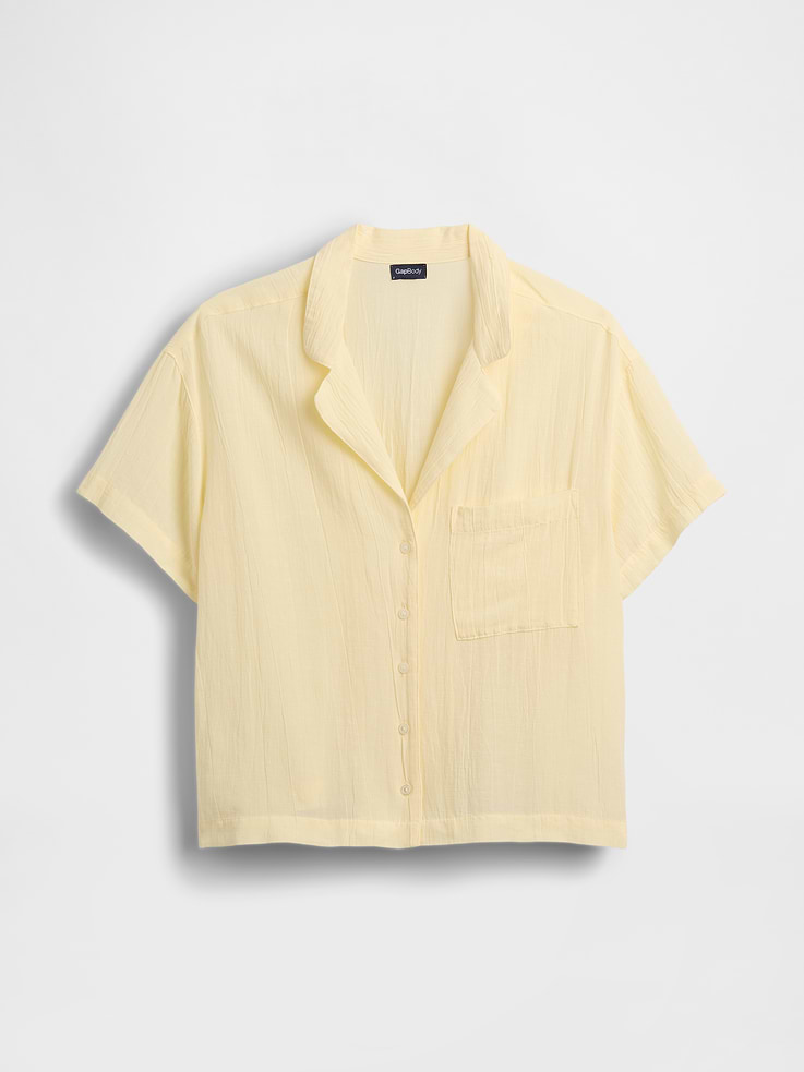 Image number 4 showing, Crinkle Gauze Oversized PJ Shirt