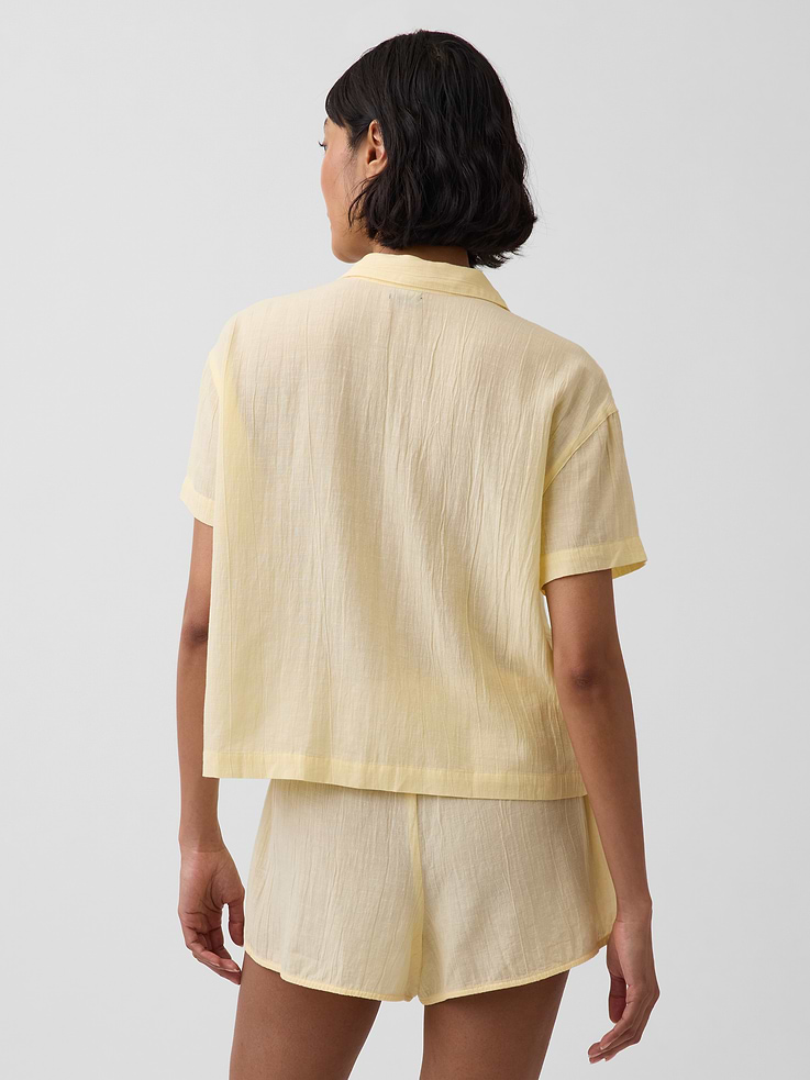 Image number 3 showing, Crinkle Gauze Oversized PJ Shirt