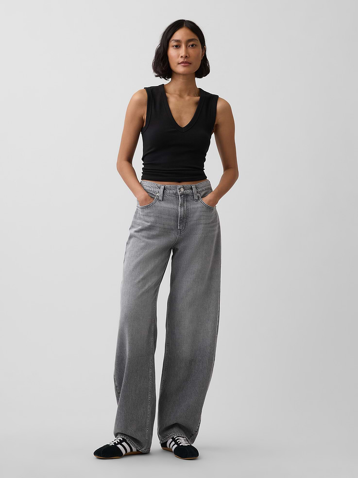 Image number 1 showing, High Rise UltraSoft Barrel Jeans