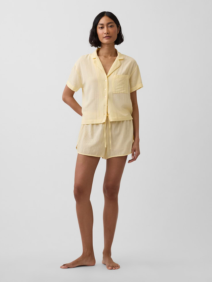 Image number 1 showing, Crinkle Gauze PJ Shorts